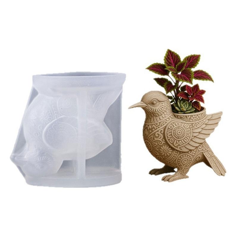 Multipurpose Silicone Mould For Handmade Concrete Flower Pots And Charm Resin Decoration Items In Bird Designs