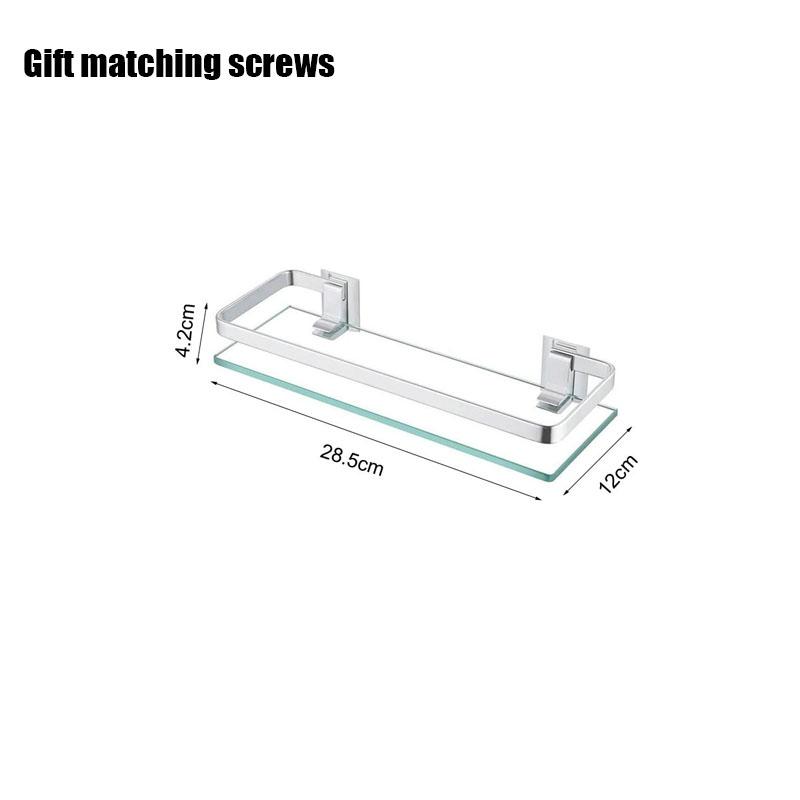 Glass Shelf Shower Organiser Bore Storage Bathroom Items Accessories Organizers Wall Shelves Hardware Fixture Home Improvement