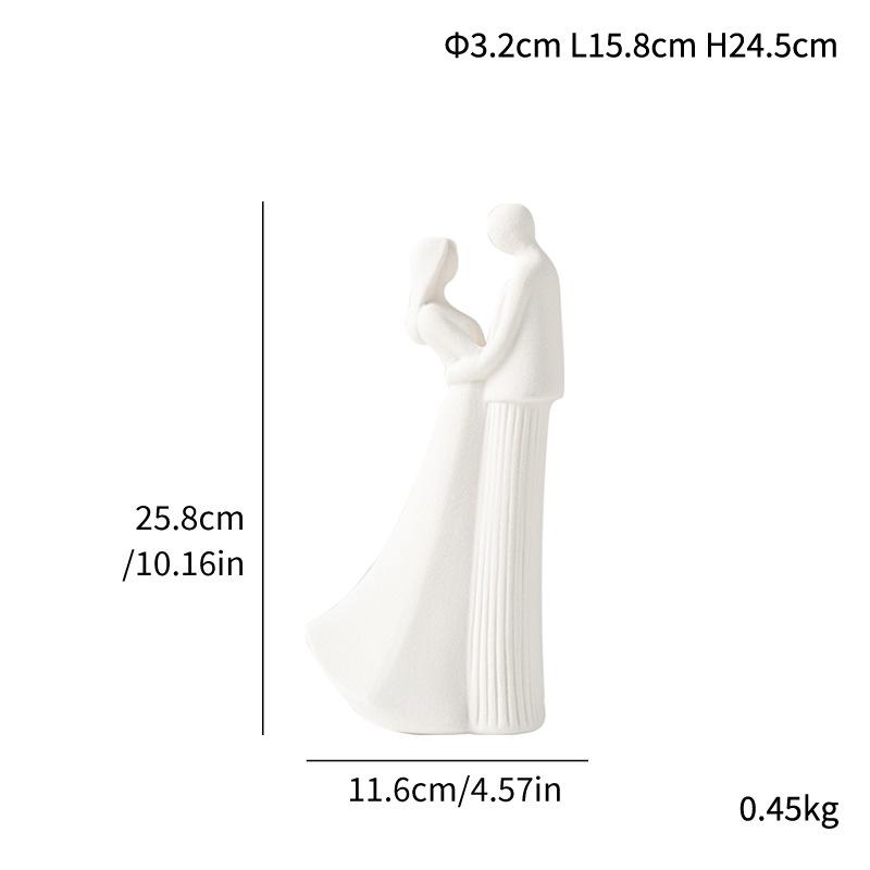 Nordic Style Wine Cabinet Romantic Ornament Simple Home Soft Decoration Couple Ceramic Handicrafts Valentine'S Day Gifts