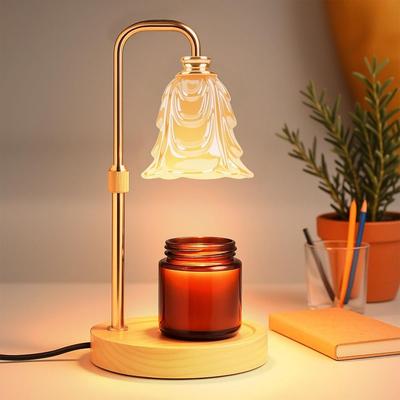 Adjustable Candle Warmer Lamp with Timer and Dimmer Home Decor Electric Wax Warmer Anti-Glare Wax Melt Warmer Scented Candles