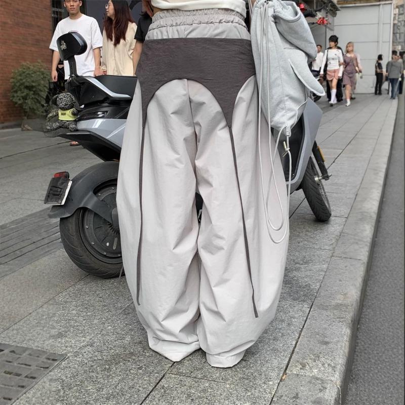 Overalls mit Riemen zum Anziehen, Frühling und Sommer, Streetstyle-Design, Fallschirmspringer-Stil, lässige Hip-Hop-Hosen, weite Hosen für Damen