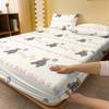 1 Cartoon Cute Animals Bear Printed Matte Fitted Sheet, Bedroom Printed Bed Cover, Bedding (Excluding Pillowcases)
