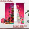 2D flat printing 2pcs Party Window Curtains Colorful Doughnut Splash Party Digital Printed Polyester Drapes Seasonal Party &