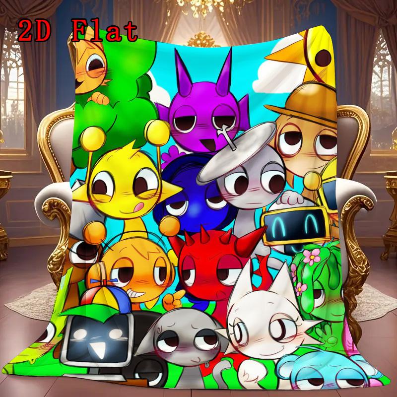 Dandy's World 2D Flat Pattern Flannel Blanket High quality All Seasons Warmth and Comfort Perfect for Christmas Gifts.