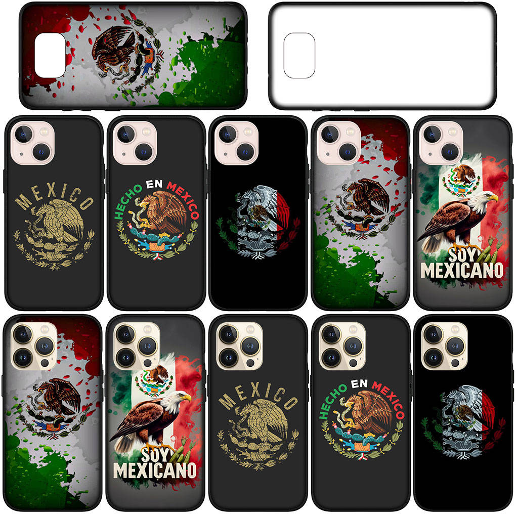 for Samsung Galaxy S24 S23 iPhone 16 15 14 Xiaomi Redmi Note 13 12 11 10 8 Plus 9 Pro Max X XR 14C Phone Case Mexican Mexico Flag OPPO Huawei Cover