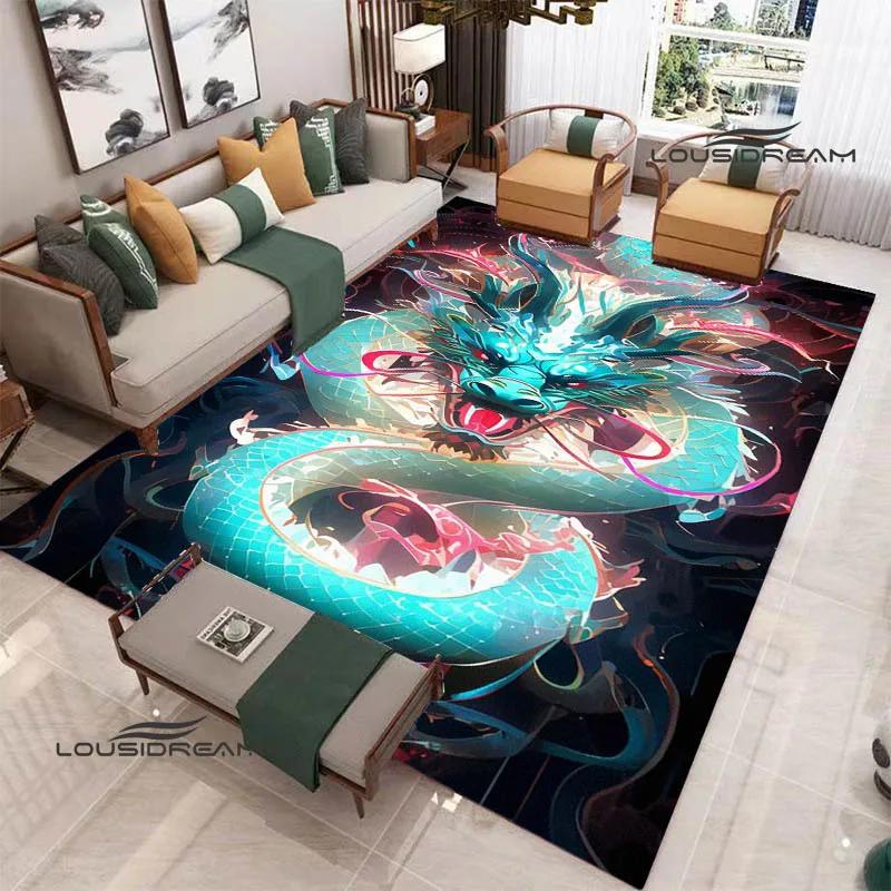 3D Retro dragon printed carpet kitchen mats Non -slip carpet outdoor carpets area rug bedroom decor birthday gift