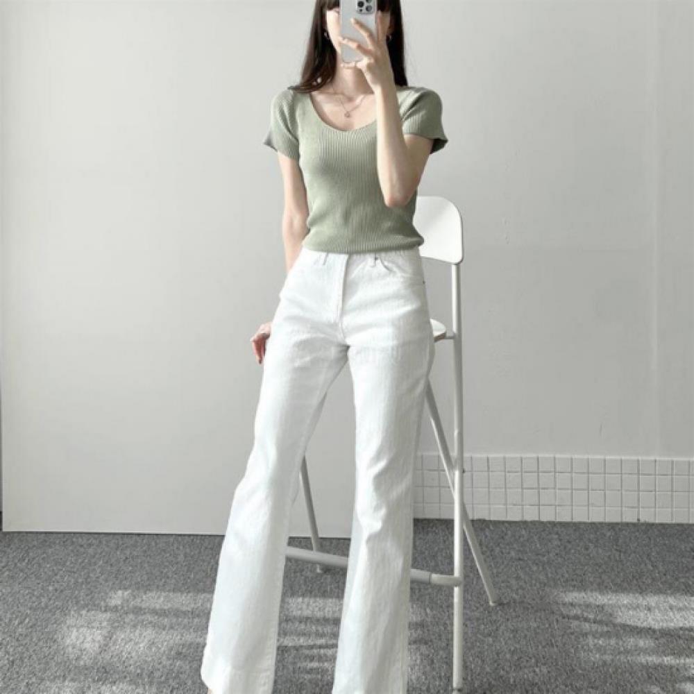 New Arrivals Open Run Women Reboot White Bootcut Stretch Soft Cotton Pants