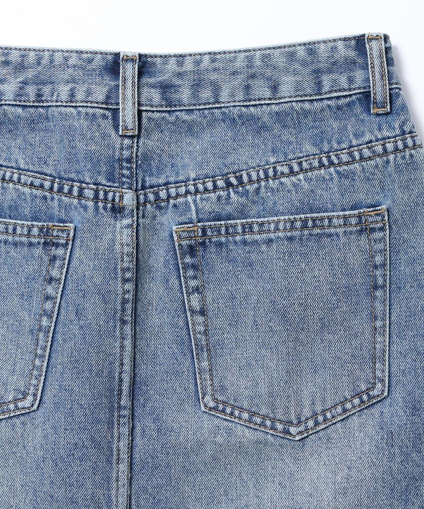 UCLA Women'S Basic Brushed Denim Long Skirt [Md-Indigo](Uc6Ds50)