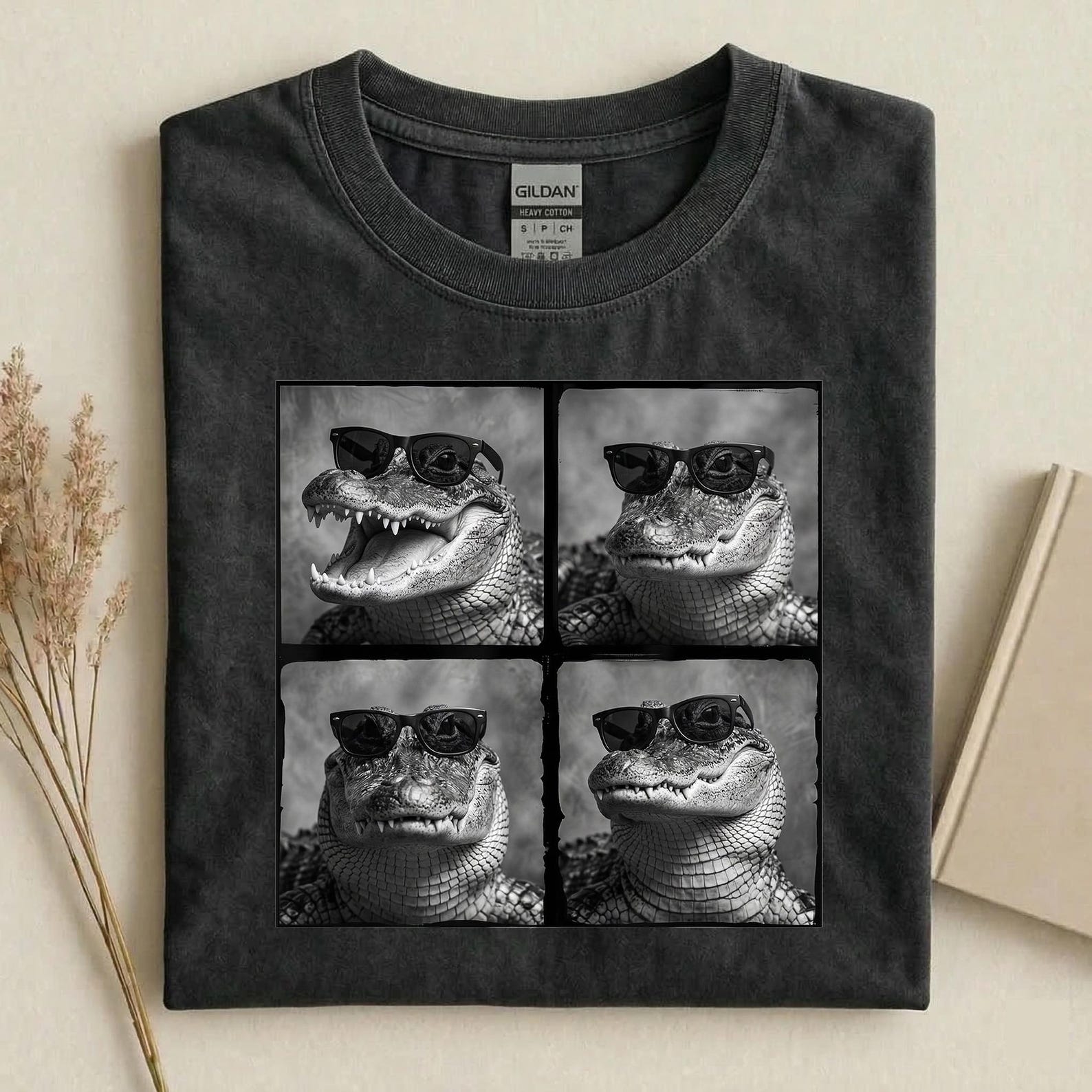 Cool Alligator Sunglasses Shirt, Funny Crocodile Graphic Tee, Aesthetic Reptile Streetwear, Trendy Wildlife Lover Gift 4XL