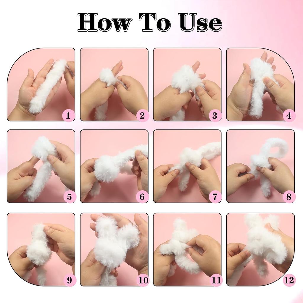 4pcs Thick Pipe Cleaners Beige White Large Chenille Stem for Crafts Long 39 Inch Sticks Craft Supplies for DIY Art Craft Project