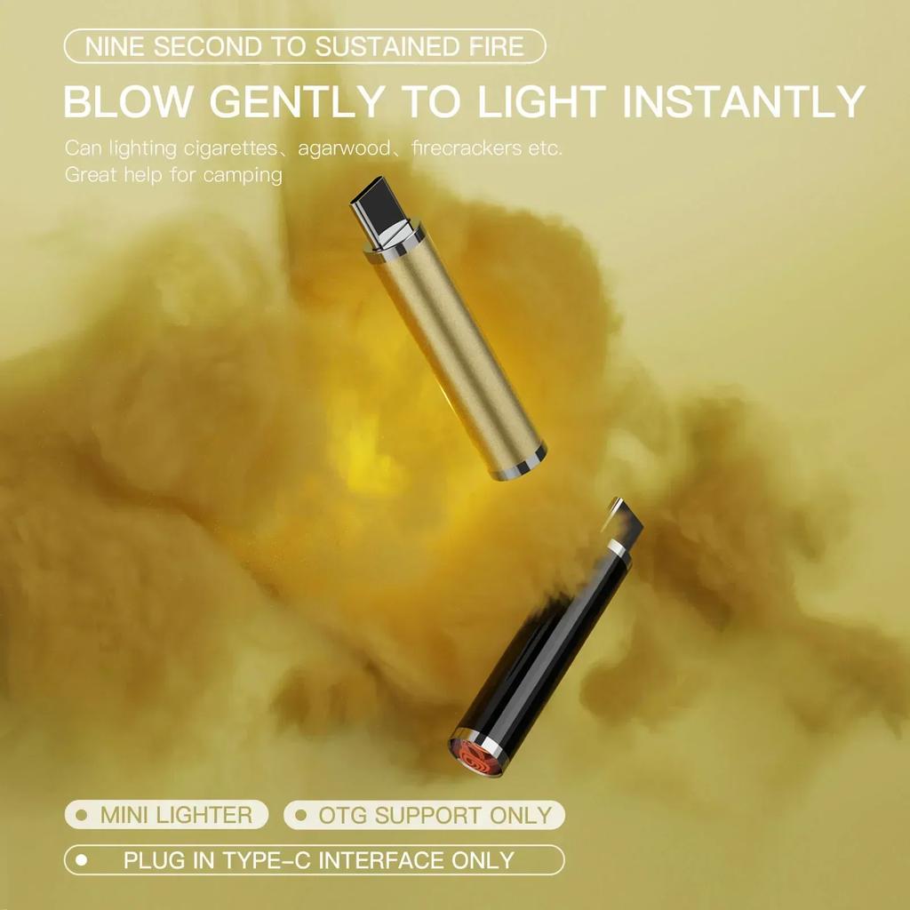 NEW Mini Cigarette Lighter TYPE-C Interface Tungsten Wire Blowing Cigarette Lighter Without Battery Can Be Carried On the Plane