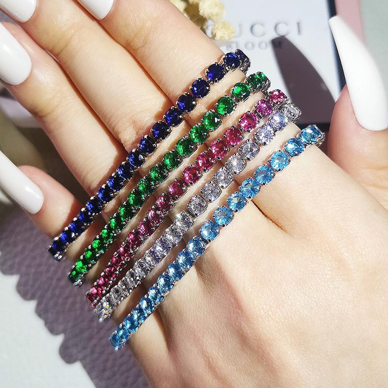 Bracciale Tennis Hip-Hop Zirconi Multicolore - Senza Sbiadire, Design Full Diamond