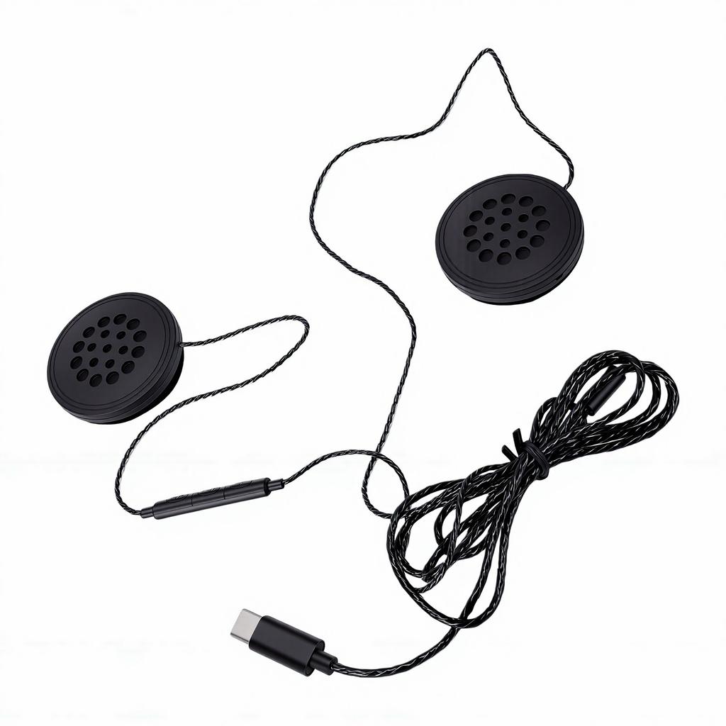 Motorcycle Wired Helmet Headset Hands Free 1.2M Cable Stereo Sound Mic Volume Helmet Earphone