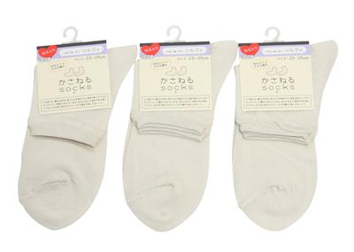 Hasegawa Silk Socks for Cold Set Round-Toe Relief, Layering, 3-Pair