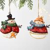 Christmas Tree Decorations Iron Circular Snowman Christmas Tree Pendant Decoration For Party 2026 Navidad Natal Decor Gift