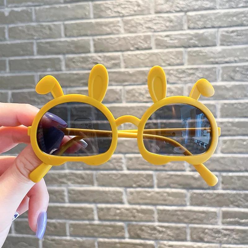 Fashion Children's Rabbit Ear Decorative Sunglasses Cute Girl Baby Protective Sun Glasses Cute Rabbit Kids Eyewear UV400 Goggles