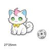  Cute Cat Brooches Stainless Steel Color Printed Kitten Pin for Women Men Kids Backpack DIY Jewelry Party Gift Wholesale