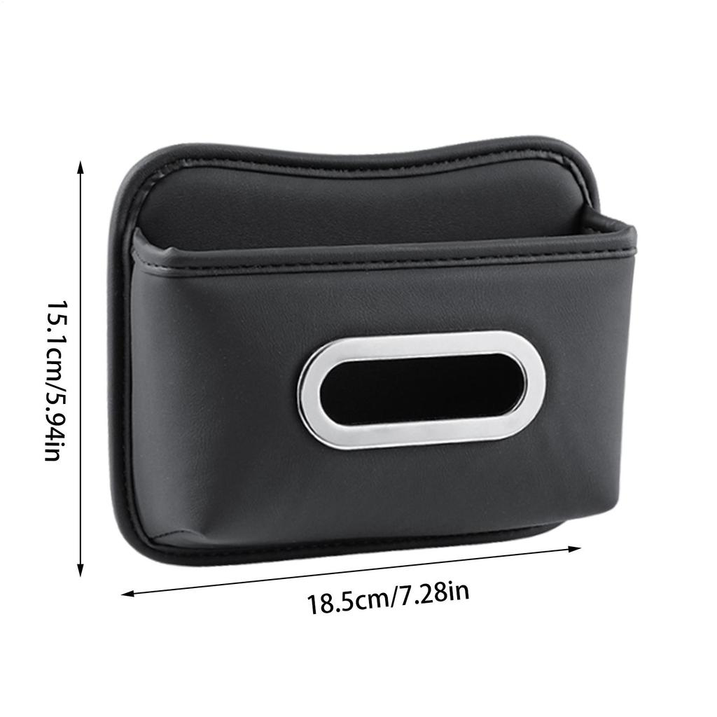 Car PU Leather Tissue Holder Space Saving Soft Organizer Console Napkin Case Organizer For Family Home Cars Vehicles Interior