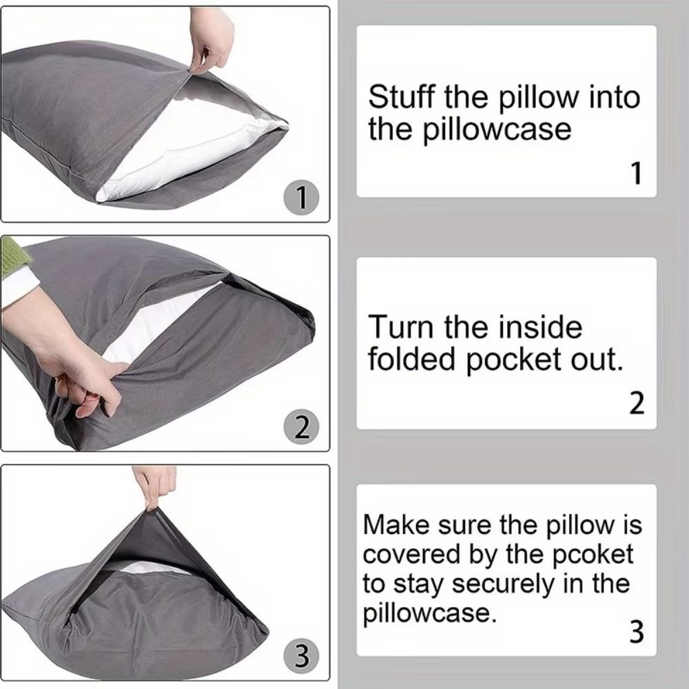 New Cotton Brushed Pillowcases Cozy Super Soft Pillow Covers Wrinkle Resistant Fade Resistant Plain Pillowcase