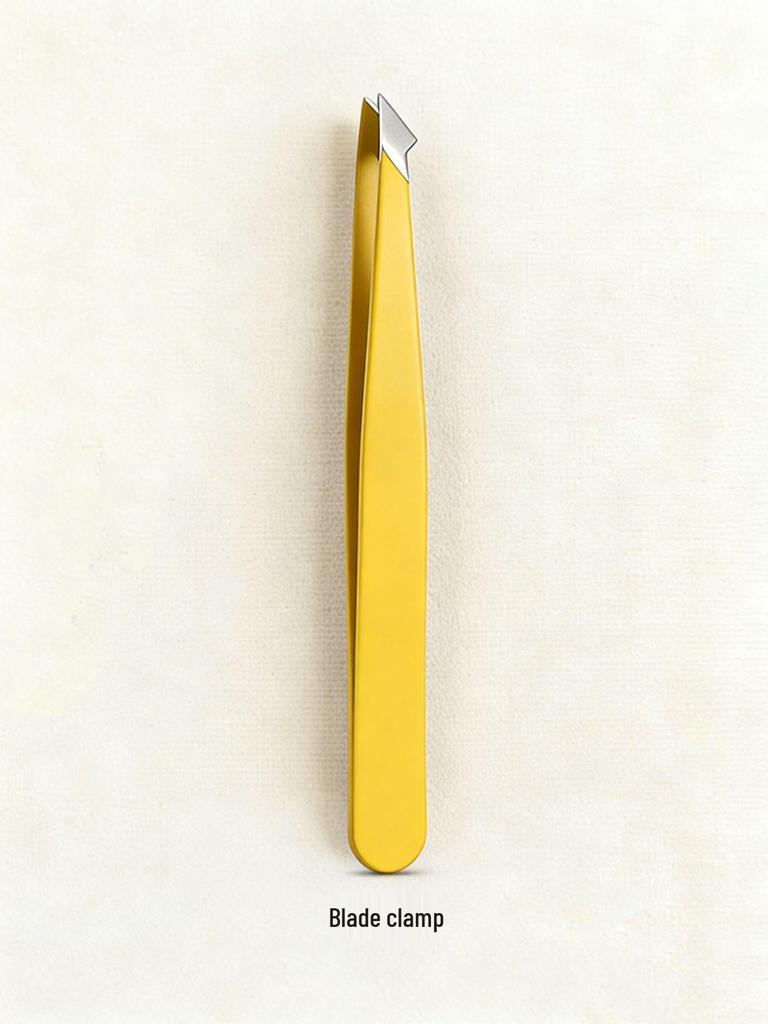 Universal Men's Eyebrow & Beard Tweezers Set with Razor & Leather Case