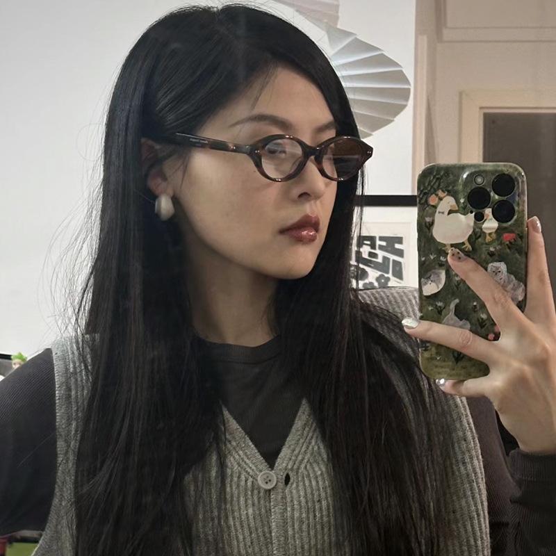 New Y2K Oval Anti Blue Light Blocking Glasses Women's Clear Anti Radiation Filter Eyeglasses Anti Radiation Eyeglass