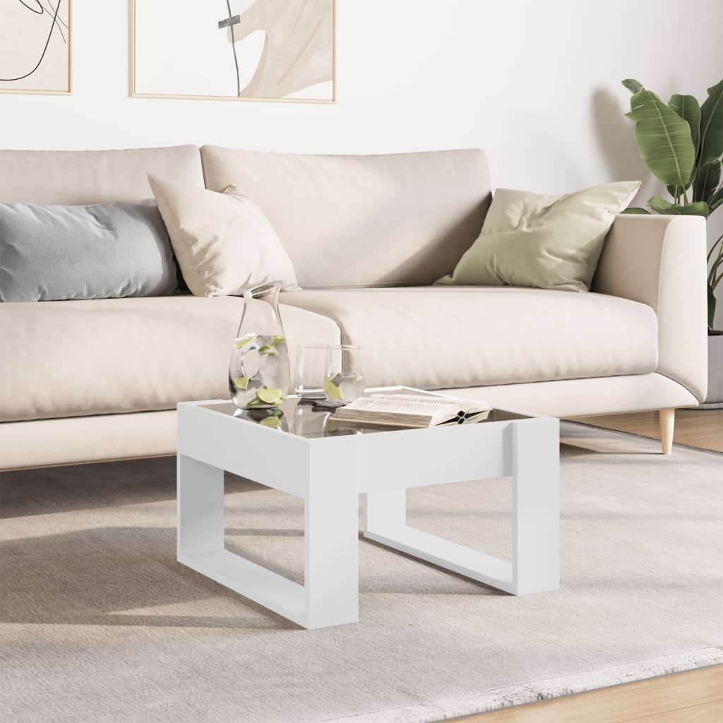 Infinity LED Coffee Table in White 50 x 53 x 30 cm