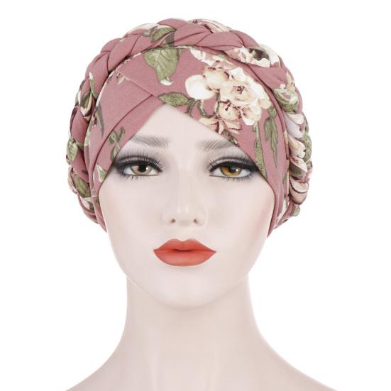Chic Foulard Turban Fleuri Élastique pour Femme Casquette pour Perte de Cheveux due au Cancer et à la Chimiothérapie