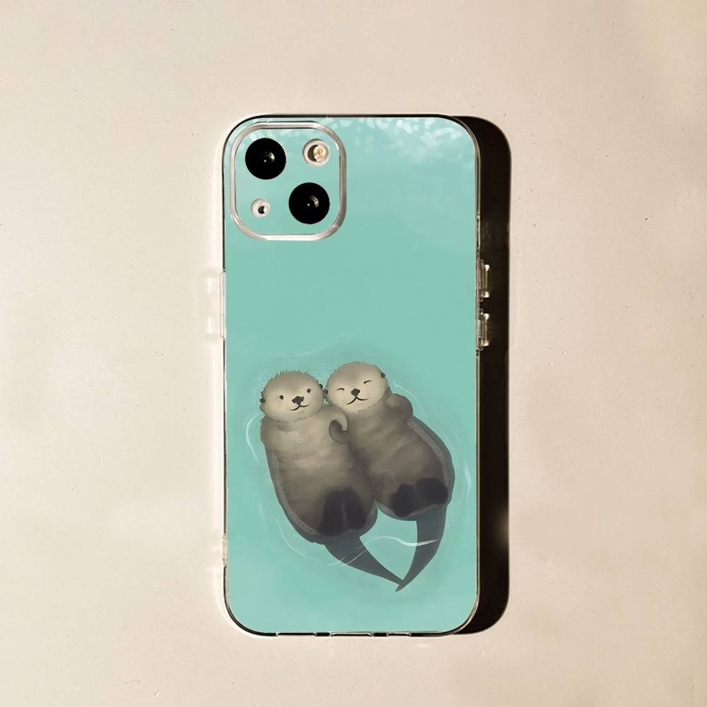 

Sea Otter Animals Print Phone Case For iPhone 17,16,15,14,13,12,11 Pro,Max,Plus,X,XS,XR,SE4,E Mini Transparent Soft iPhone17