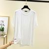 K-style Modal Asymmetrical Short-Sleeved T-shirt Women's Summer Thin Western Style Leisure Plus Size Loose Versatile Bottoming Top