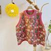 2026 New Korean Style Loose Knit Vest Women Chunky Flower Embroidery Plus Size Slim Fit Cardigan