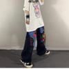 Pantalones Rectos Hip Hop de Dibujos Animados con Graffiti Y2k para Mujer Streetwear Moda Primavera Otoño Nuevos de Letras Holgados Casual Pierna Ancha