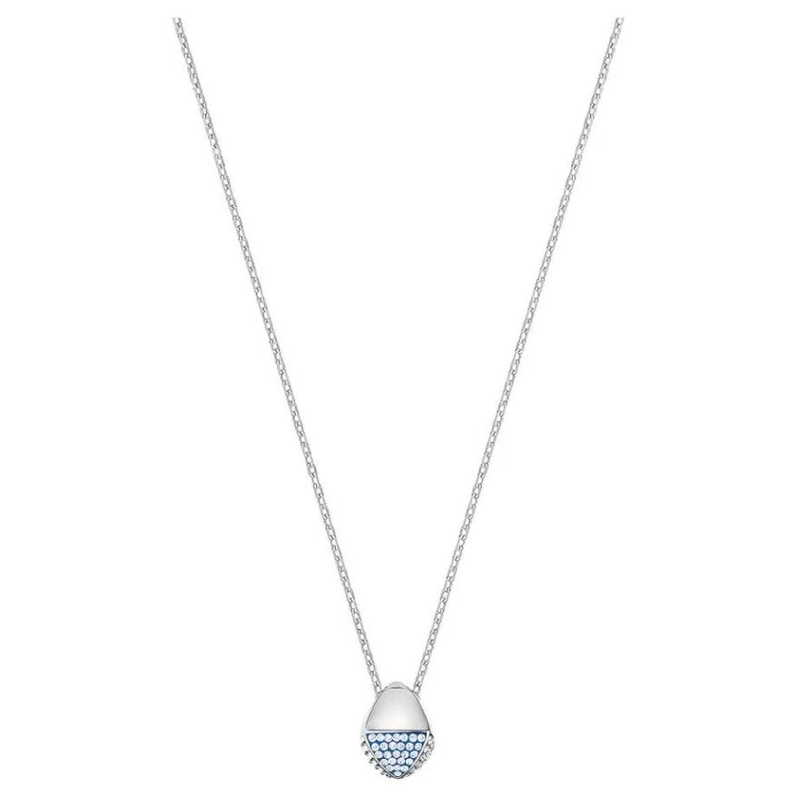 Swarovski Plain Design Rhodium Plated Necklace Women necklace Silver 5272086 Box (Random Color)
