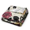 Floral Skull Blankets Velvet Decoration Vintage Breathable Lightweight Throw Blanket For Bedding Travel Bedding Throws