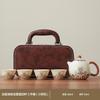 New Chinese high-end national style twisted lotus Ru kiln kung fu tea set, household ceramic teapot gift box