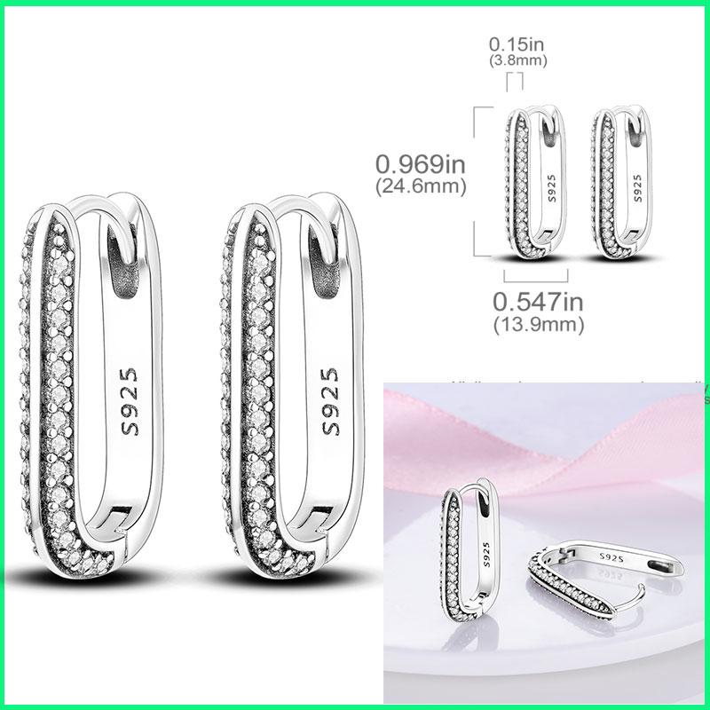 925 Sterling Silver Cubic Zircon Earrings Double  For Women Heart Star Moon Earrings Elegant Birthday Jewelry Gifts
