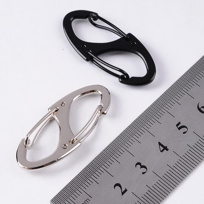Zinklegierung 8-Form Karabiner Schlüsselanhänger mit Schnellverschluss, Erhältlich in 2 Stilen