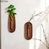 Creative Wall Mounted Wooden Vase Plant Pots Living Room Decoration Background Wall Hanging Flowers Arrangement Flower Vase