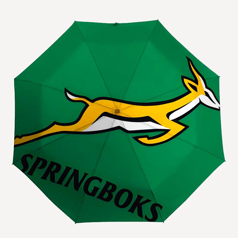 Springboks, Rugby Automatisches Öffnen und Schließen, 8-Rippen-Struktur Tragbarer Regenschirm, Geeignet für Männer und Frauen in allen Jahreszeiten, Perfektes Geschenk
