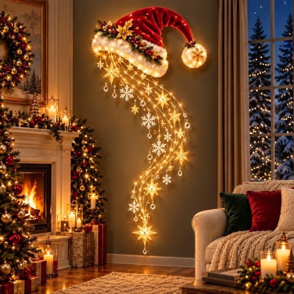 LED Angel Blessing Wall Light Starglow Cascading Glowing Star Light Christmas Holiday