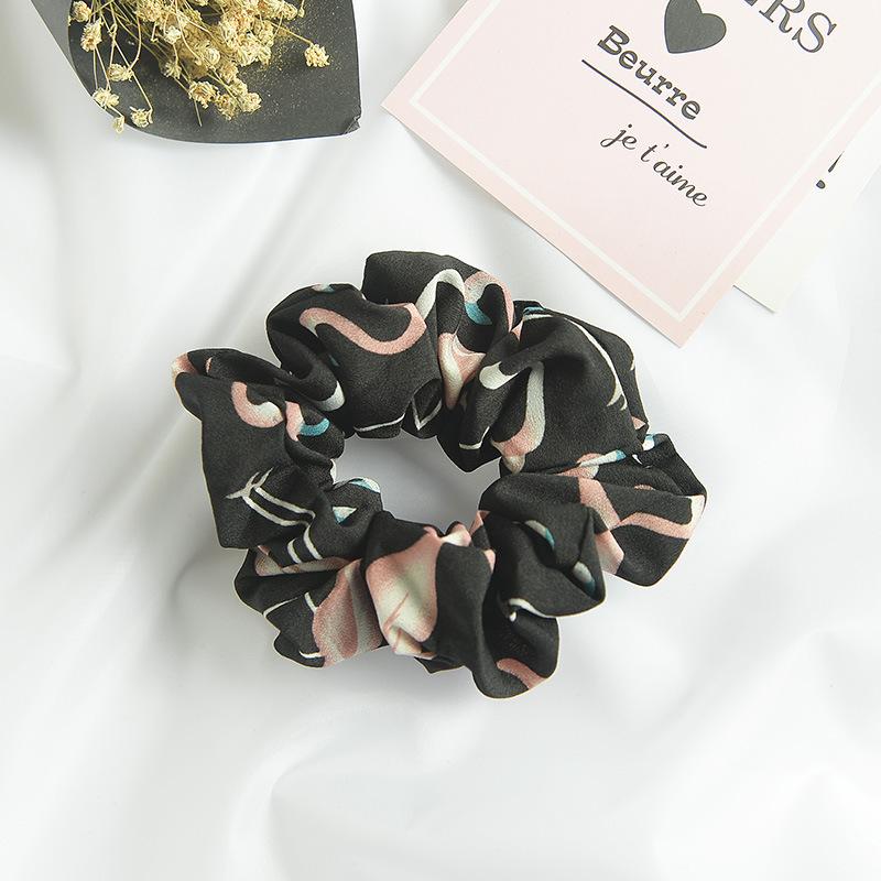 Small Fresh Large Intestine Ring Spring Summer Autumn And Winter Head Flower Chiffon Fabric Pig Large Intestine Hair Band Headgear Women'S Headband