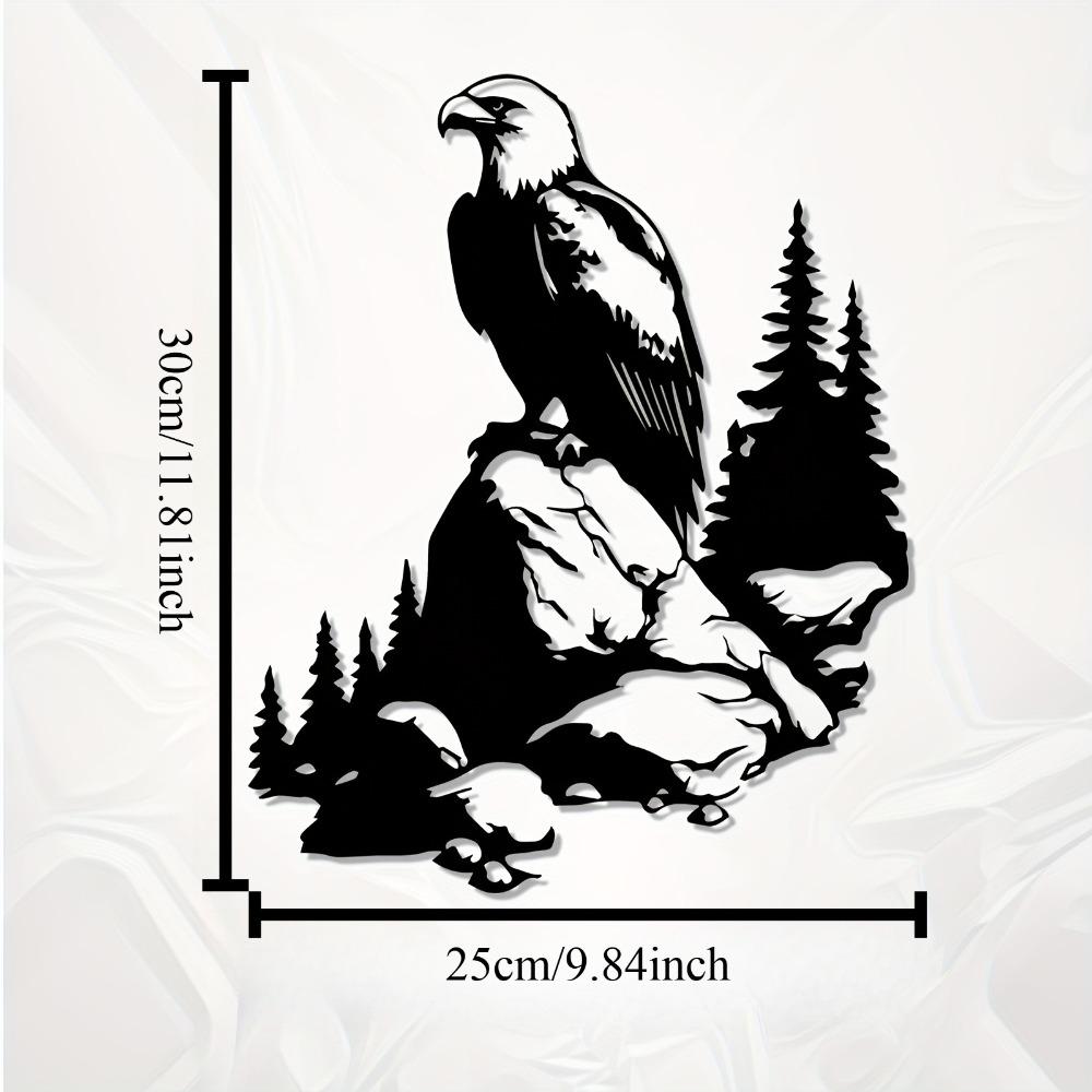 

Eagle Metal Wall Art, Mural Statue, Weather Resistant Outdoor Decor, Garden Fence Hanging, Wildlife Lover Gift for Christmas New Year 12in