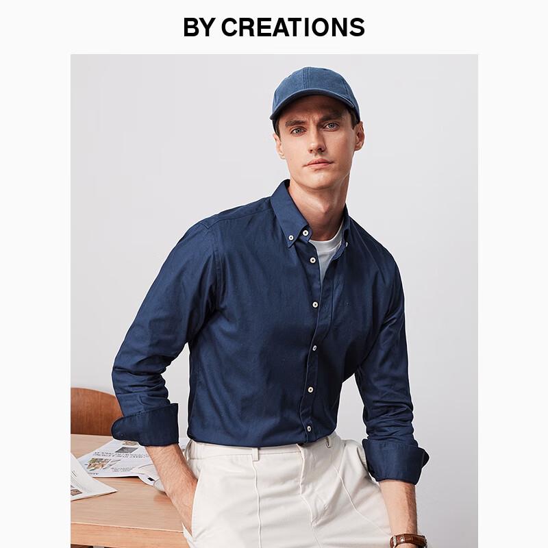 By Creations Men s Cotton Oxford Button-Down Long Sleeve Shirt 38