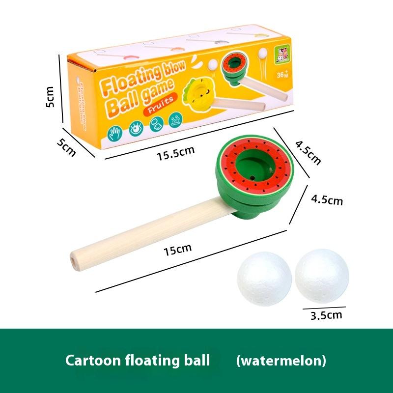 

Деревянная подвесная игрушка в форме мультяшного животного, дующая на шарик, детские игры, тренировка объема легких, игрушки, плавающая игра с шариками и духовой трубкой Watermelon