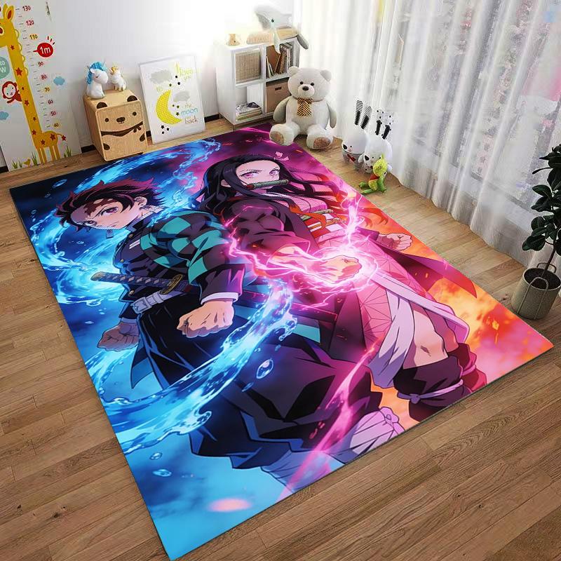 "Anime Style Carpet with Sword and Energy Aura Pattern for Home Decor" Suitable for use as an anti-slip for living room bedroom sofas