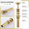 Stainless Steel Brass Kitchen Sink Basin Overflow Waste Drain High-quality Push-Down Pop-Up Feature Easy Tile Insert