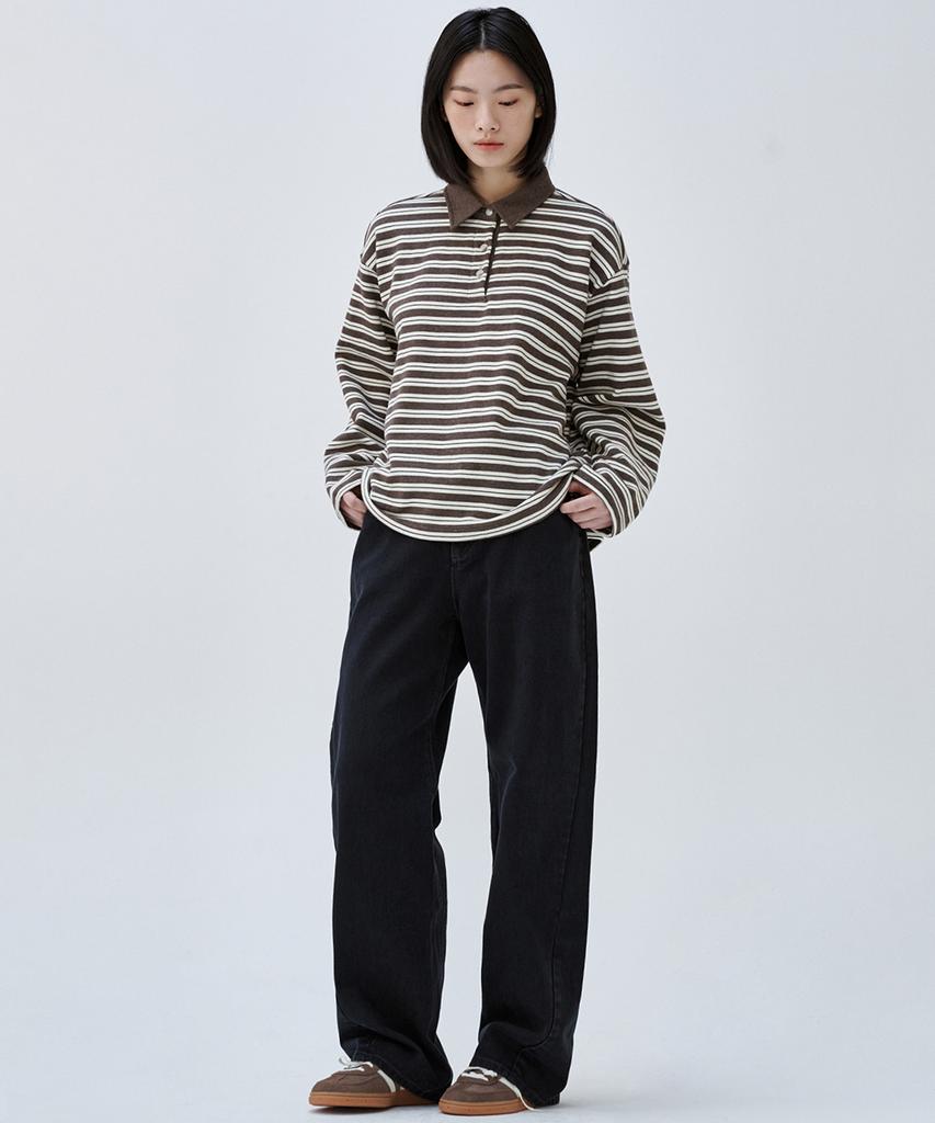 MALOUPE 5113 Striped Terry T-Shirt (Brown)