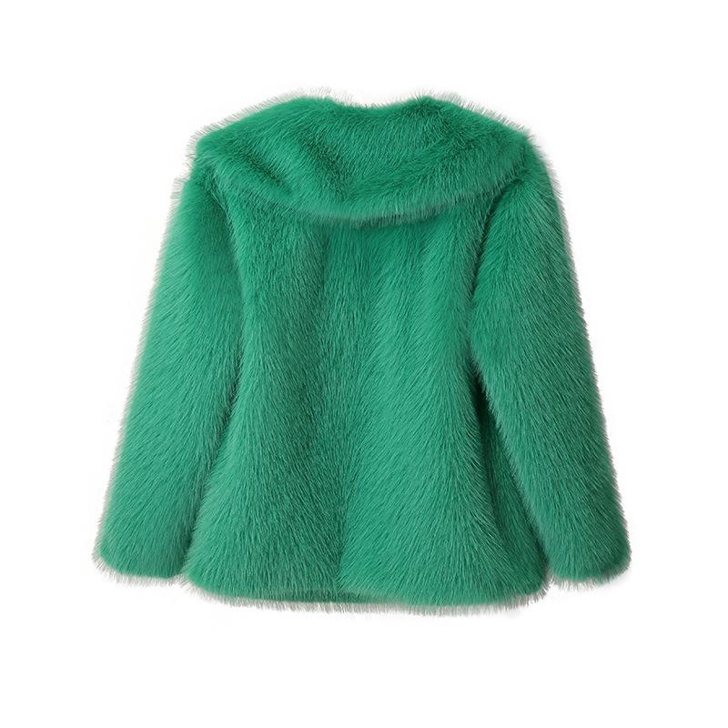 Luxury Faux Fur Coat Women Winter Thick Warm Long Sleeve Turndown Collar Female Overcoat  Elegant Lady Outerwear