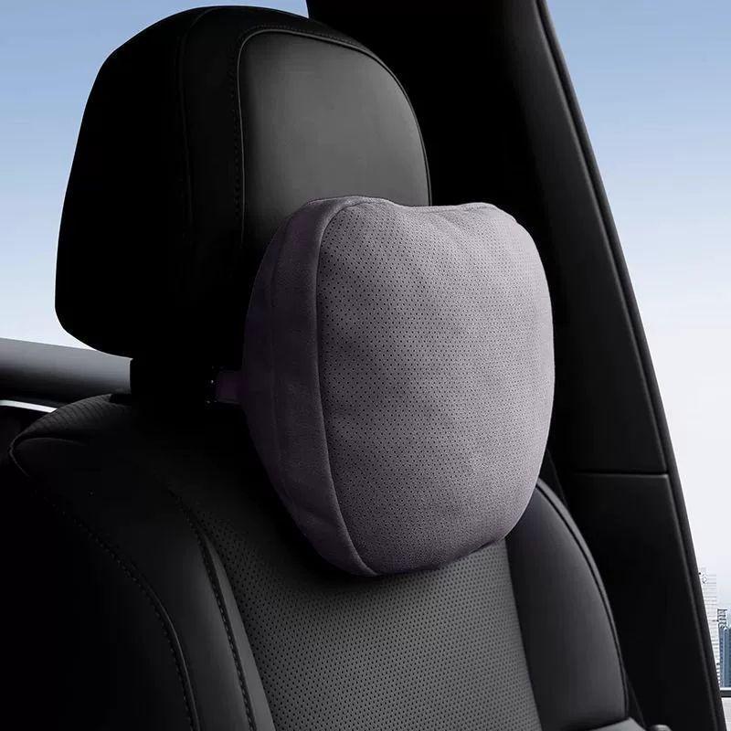 Super Soft Mercedes S Maybach-Style Suede Velvet Headrest Pillow Pair for Summer Neck Protection
