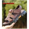 Top Layer Cowhide Sandals Men's Genuine Leather Cowhide Summer New Anti Slip Beach Shoes Driving Slippers