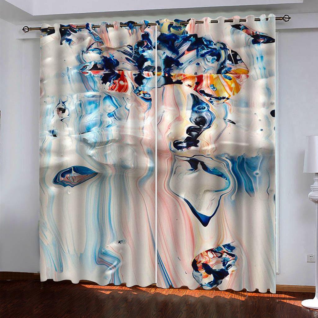 Elegant Room Curtains 3D Abstract Artwork Luxury Curtains For Living Room On Sale, Blackout Curtain For Windows Drapes